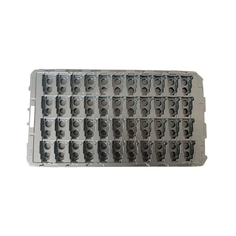 How do PS chip parts packaging trays precisely secure chips?